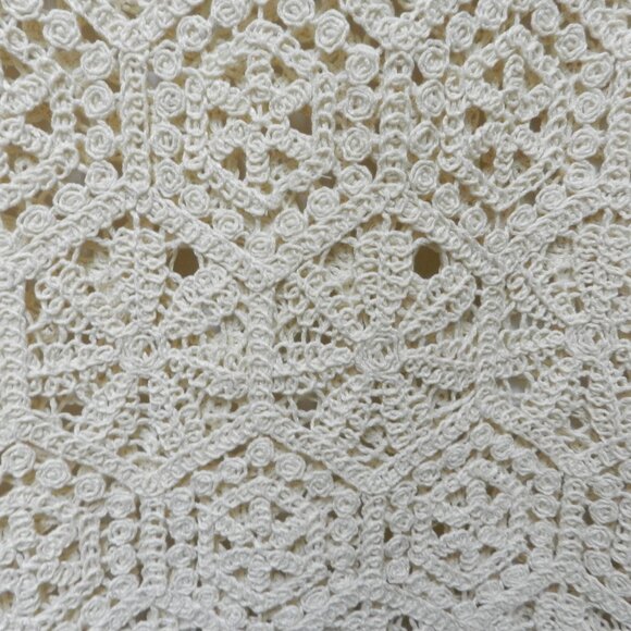 H&M Crochet knit midi skirt cover-up cream side slit elastic Size Sz Small SM S - Picture 9 of 12